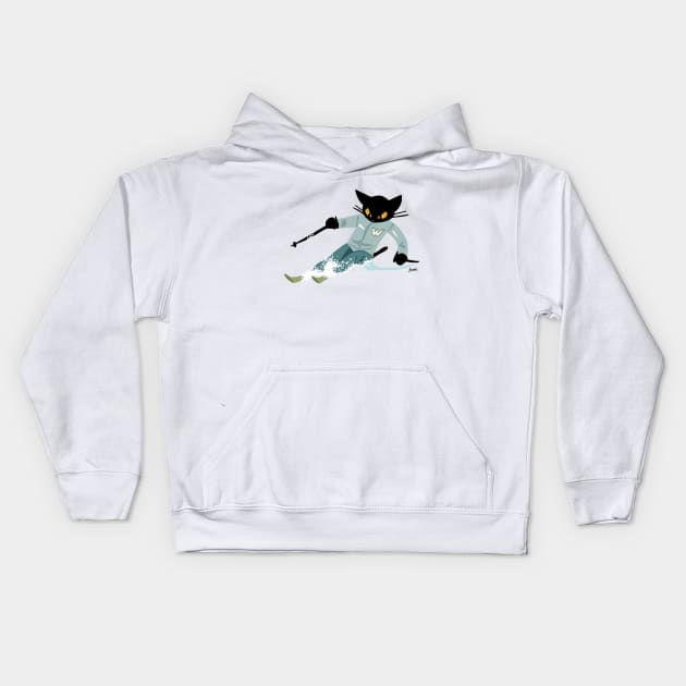 Skiing Kids Hoodie by BATKEI